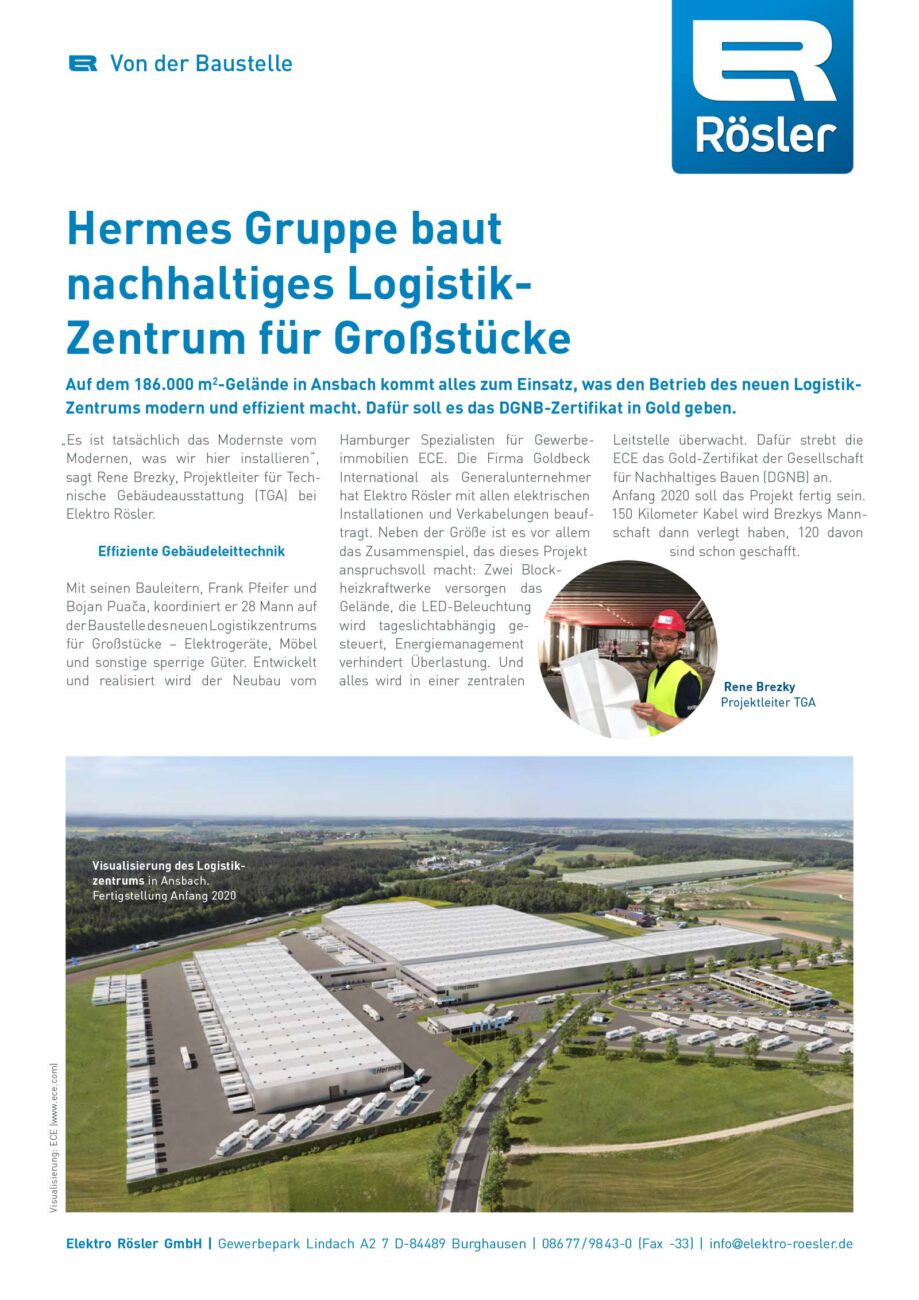 Hermes Gruppe bau nachhaltiges Logistik-Zentrum
