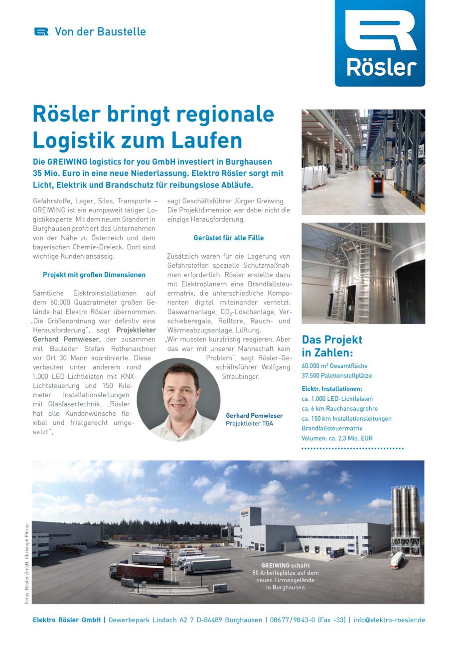 Rösler bringt regionale Logistik zum Laufen